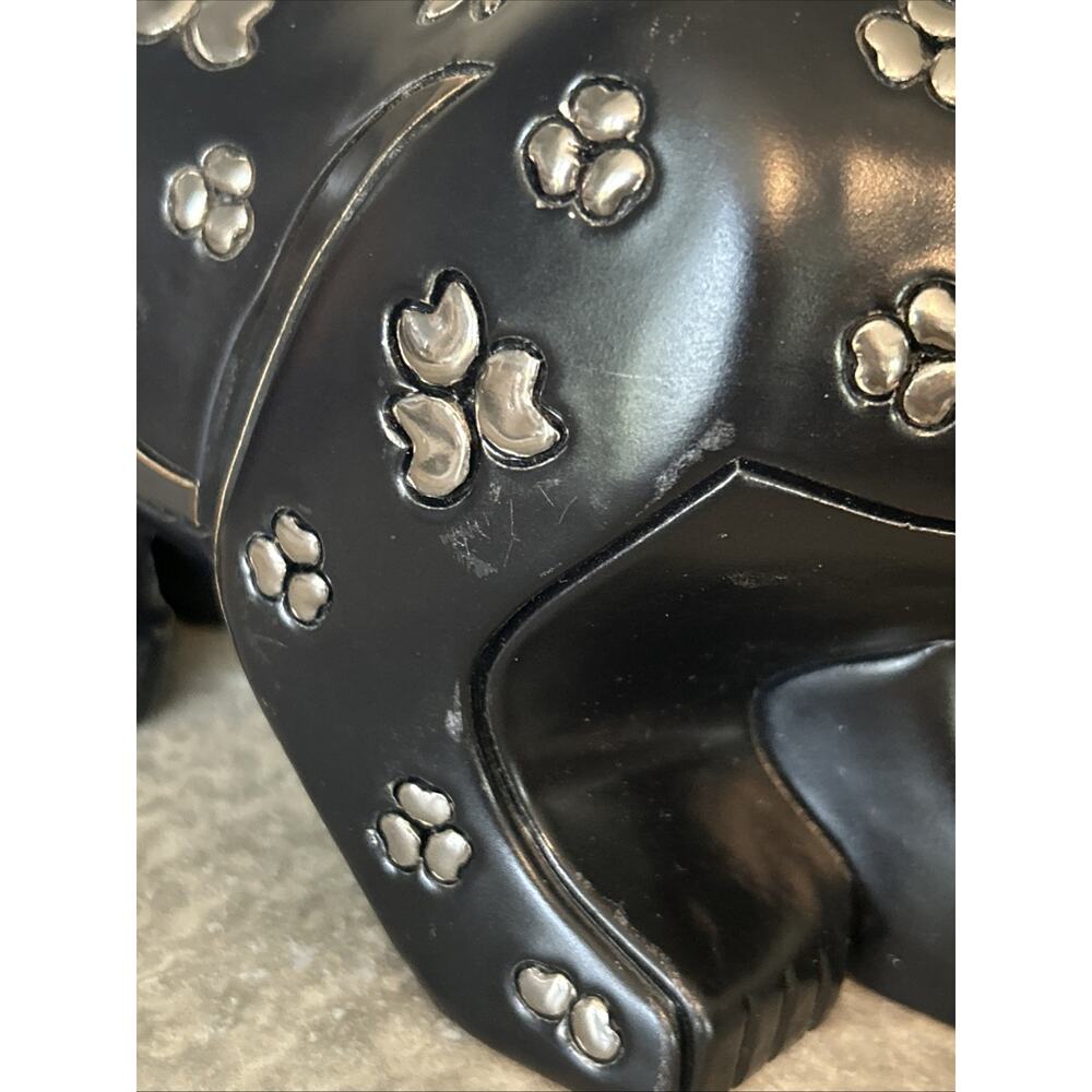 Artesania Rinconada Black Silver Large Crouching Panther Sculpture 11"x5" Signed - Picture 5 of 13